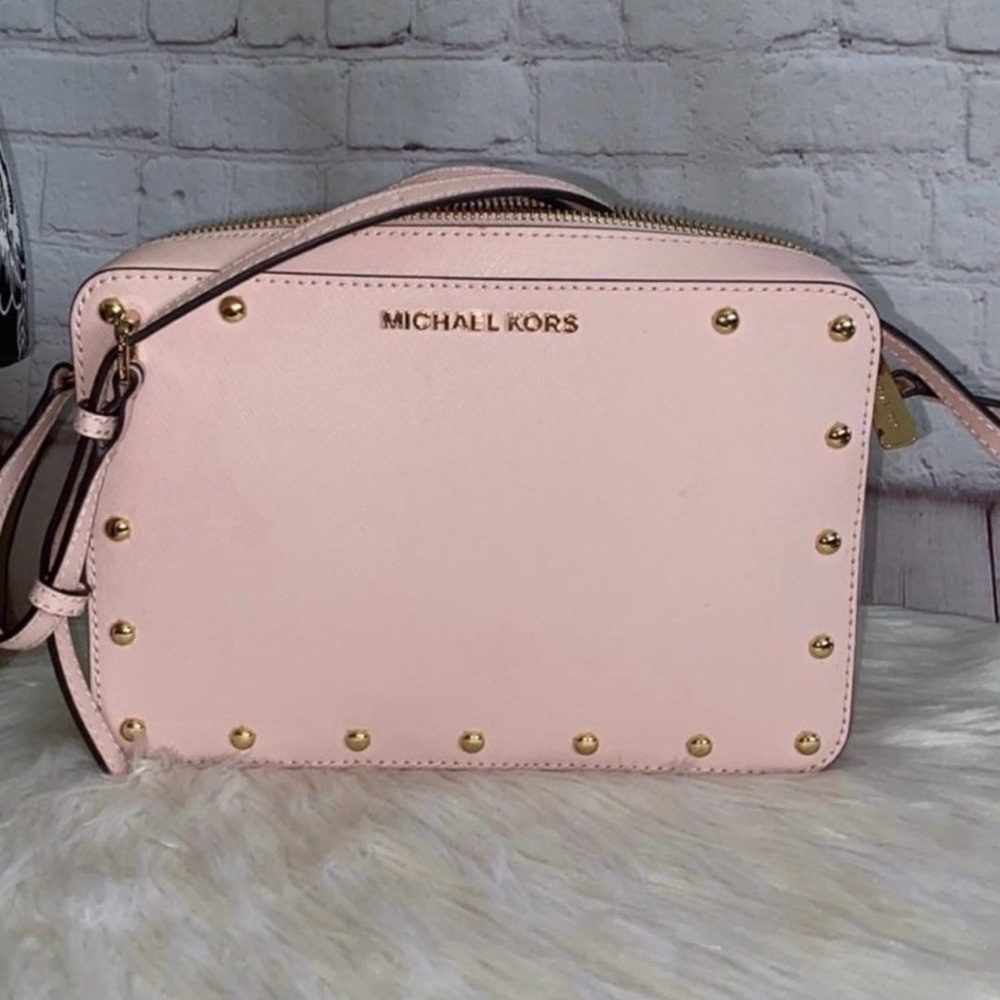 Michael Kors SANDRINE STUD Crossbody/JET SET TRAVEL Wallet 2pc Set - Picture 2 of 8